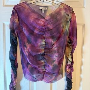Ruched Mesh Top NWOT